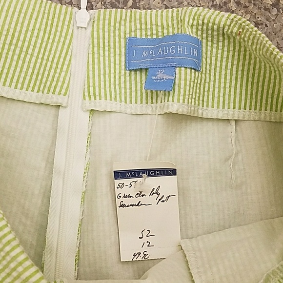 J. McLaughlin Green Searsucker Pants - Picture 2 of 9